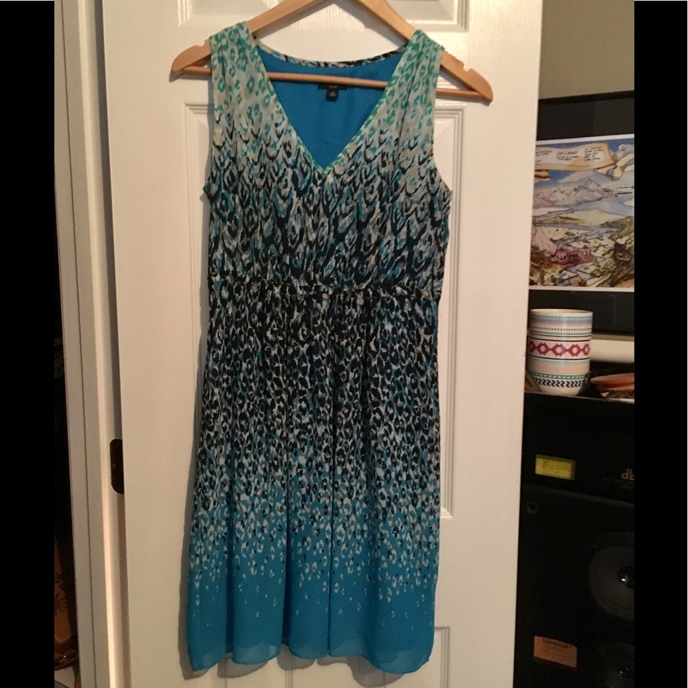 Ann Taylor Petite Blue/Green dress